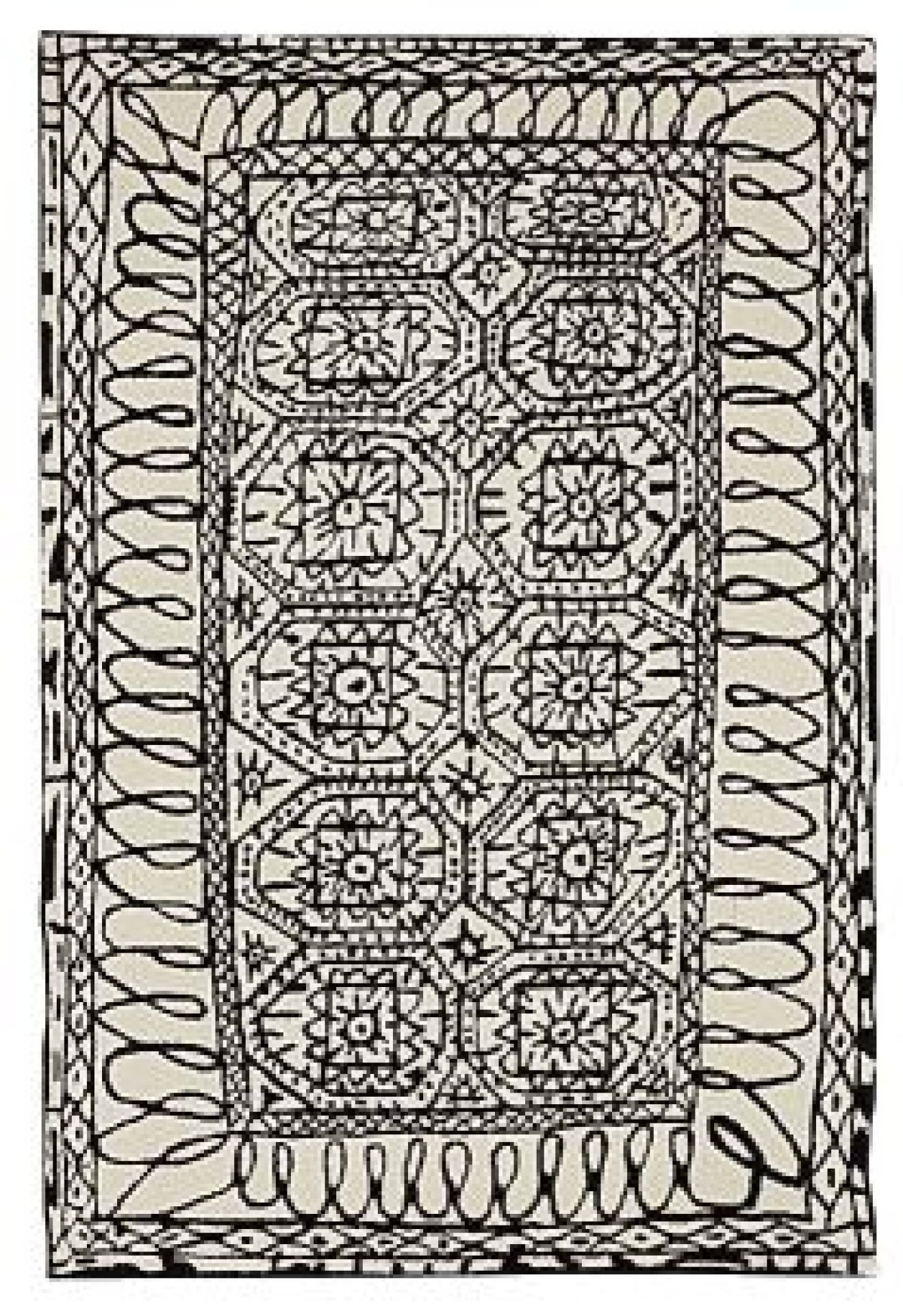 Black on White Estambul Carpet Nanimarquina