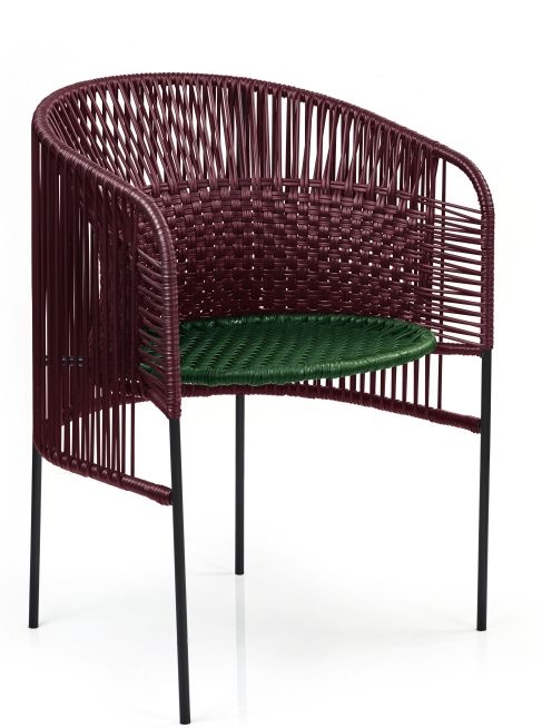 Caribe Chic Dining Chair Chair Outdoor ames Black red / Moss green / Black