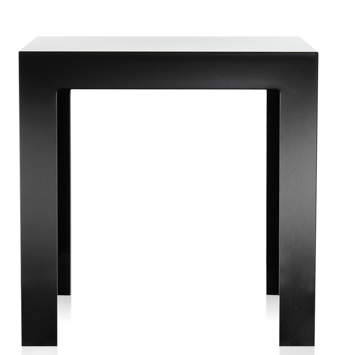 Schwarzer Jolly Beistelltisch von Kartell, moderner Kunststofftisch für Wohnzimmer und Büro.