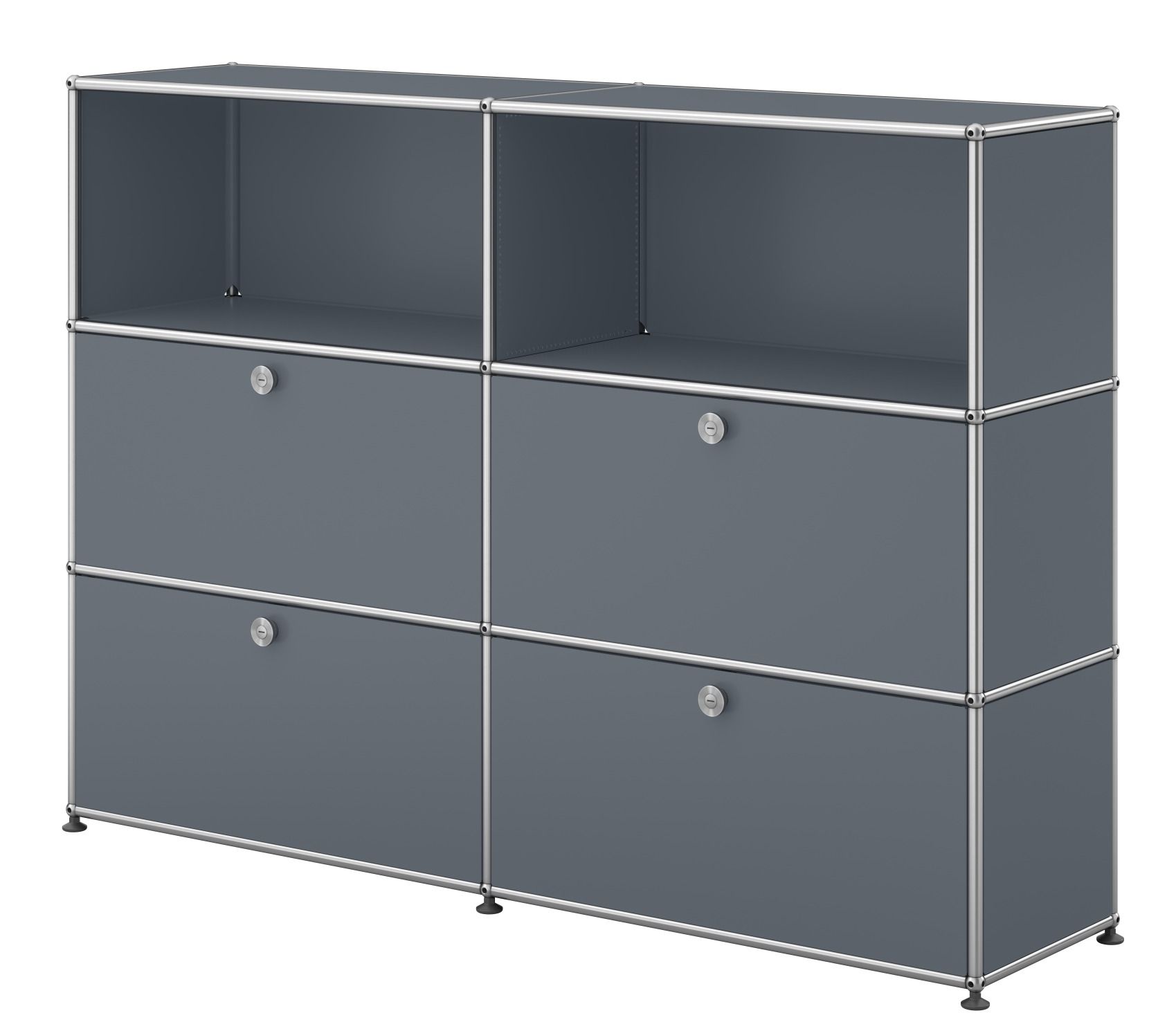 USM Haller sideboard / highboard with 4 flaps - QUICK SHIP medium grey