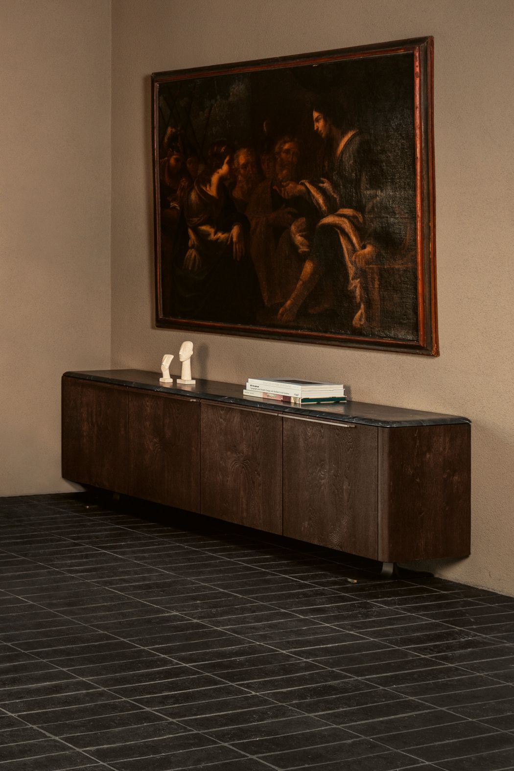 BC 11 Basket Sideboard 4 doors anthracite - Infinity, frame copper glaze Janua
