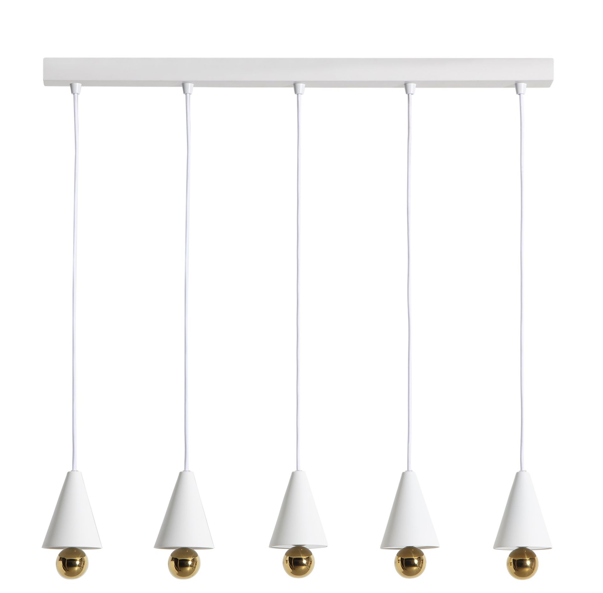 Cherry Pendant light Pendant light set of 5 Linear Petite Friture White