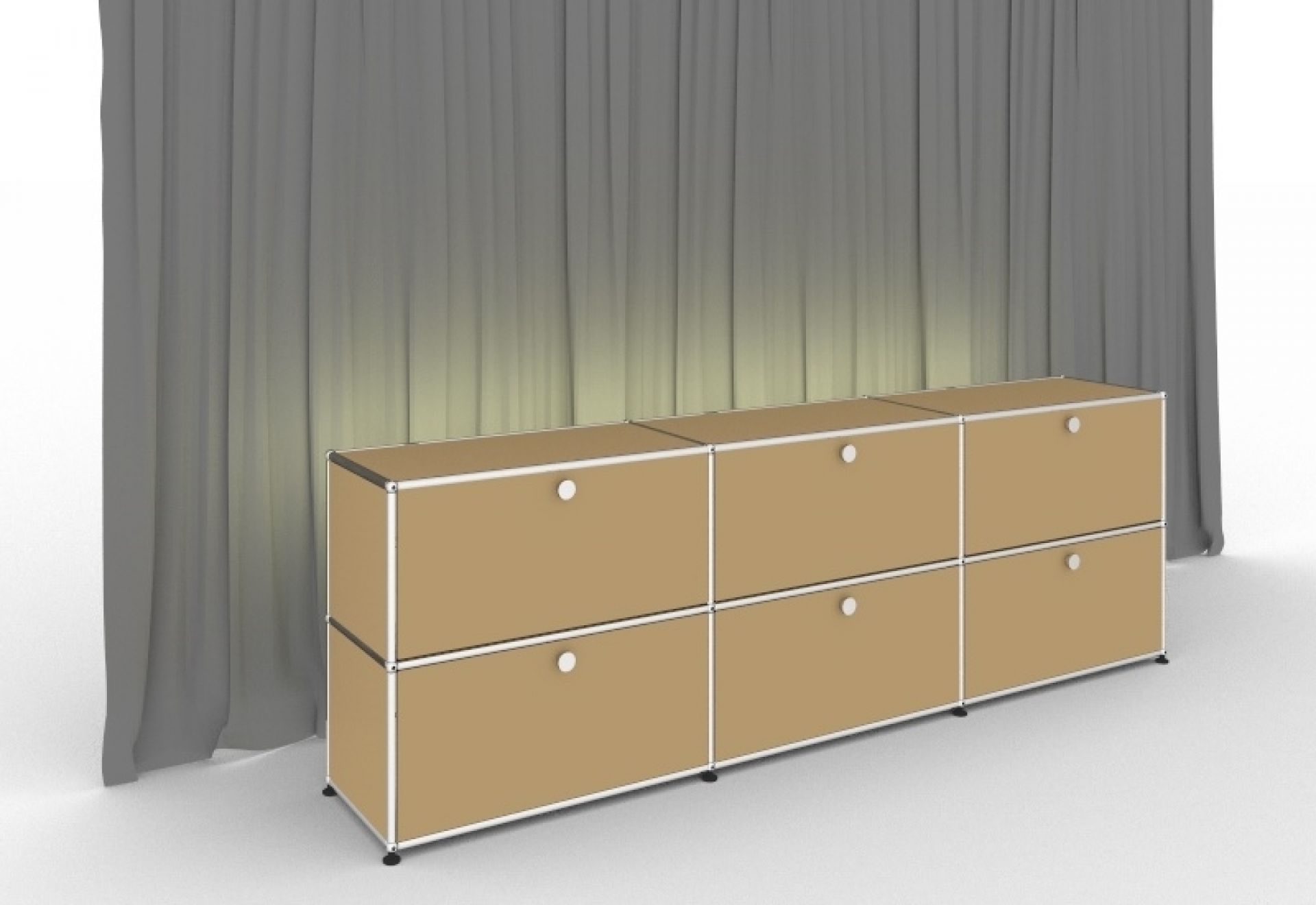 E illuminated Sideboard 6 folding doors beige USM Haller 