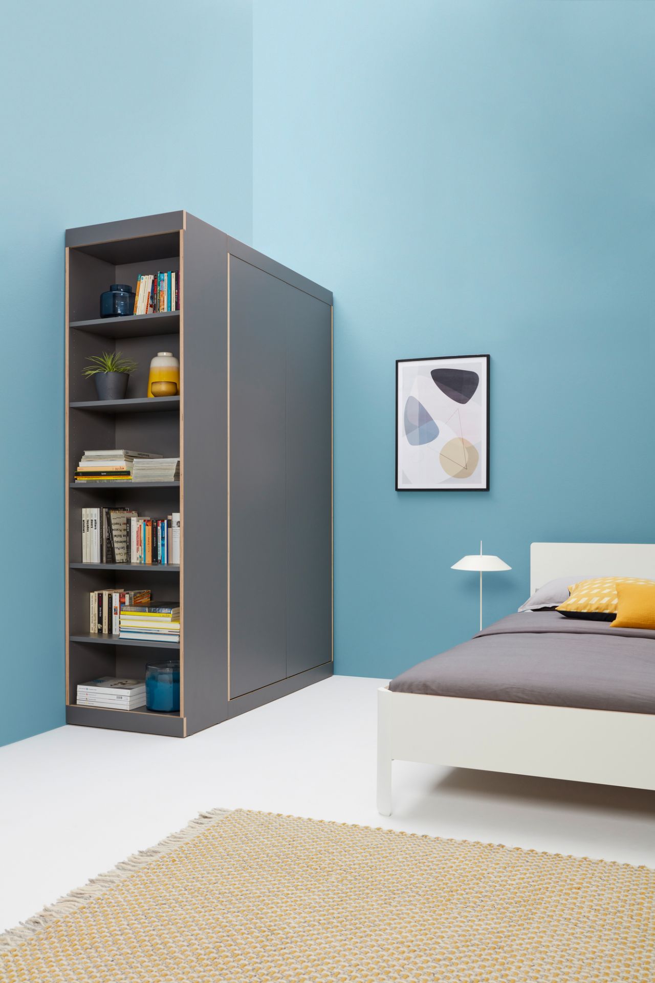 Nait Bed with headboard CPL white Müller Möbelwerkstätten
