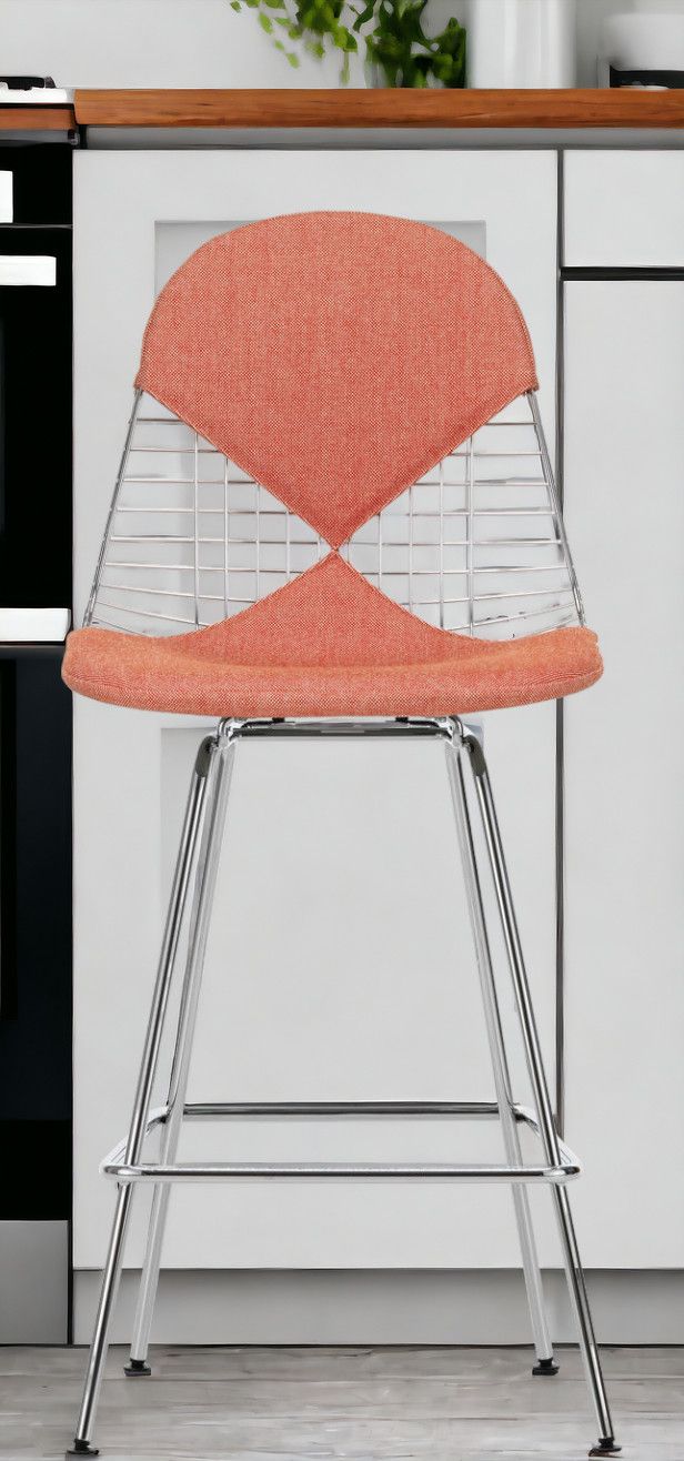 Eames Wire Bar Stool Medium with seat and back cushion Vitra  