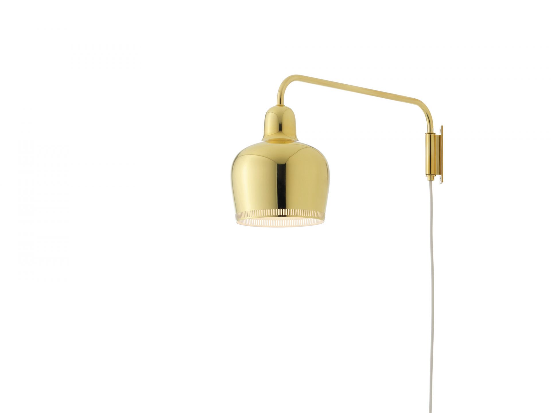 A330S Golden Bell Wandleuchte von Artek aus Messing, modernes Design für Wohnräume.
