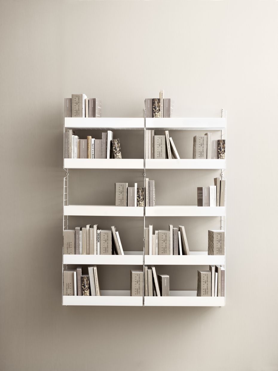 Single Piece Metal Shelf High Edge W 58 cm String Furniture    