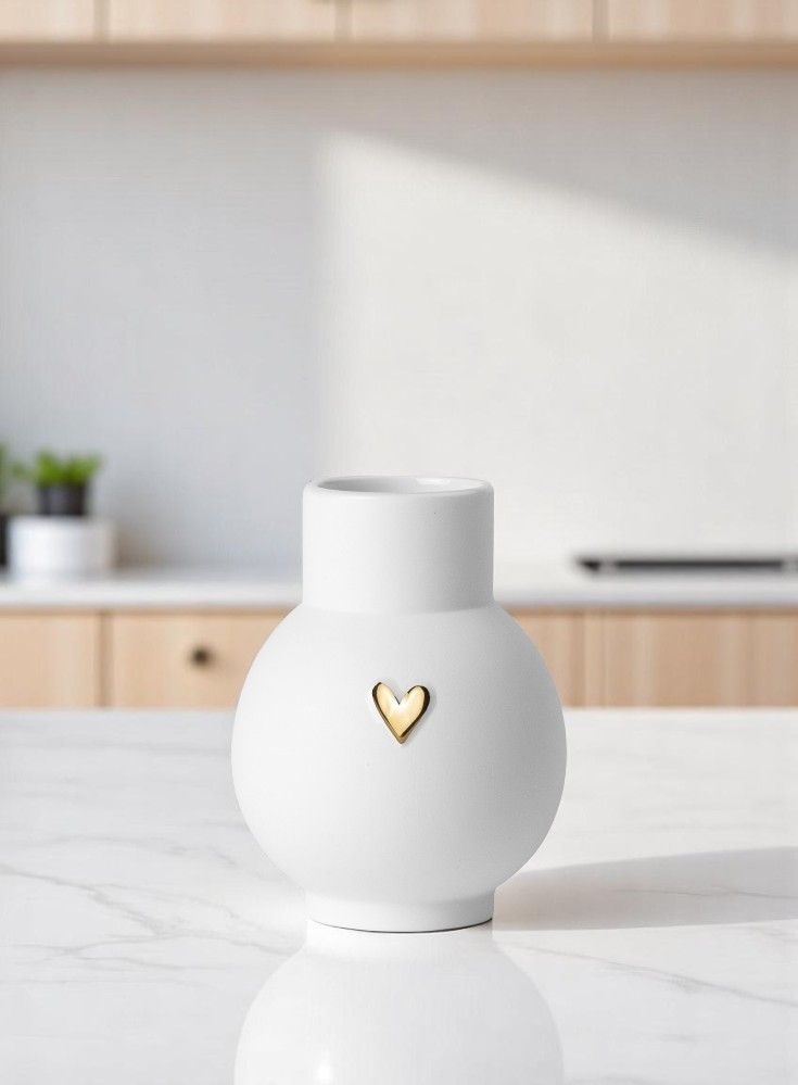 Lovely mini ball vase heart gold wheels