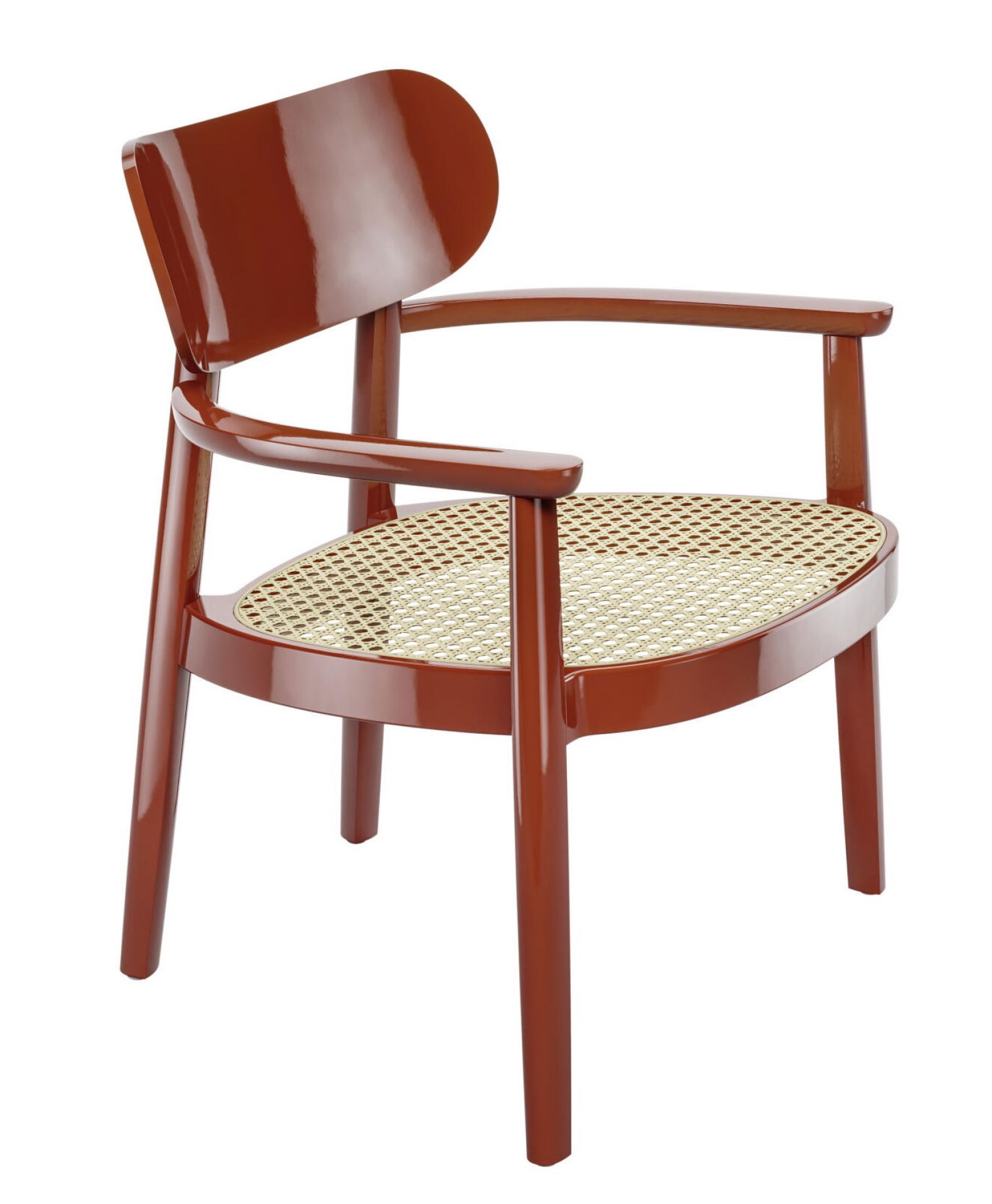 Wooden armchair with armrests 119 F high gloss Thonet