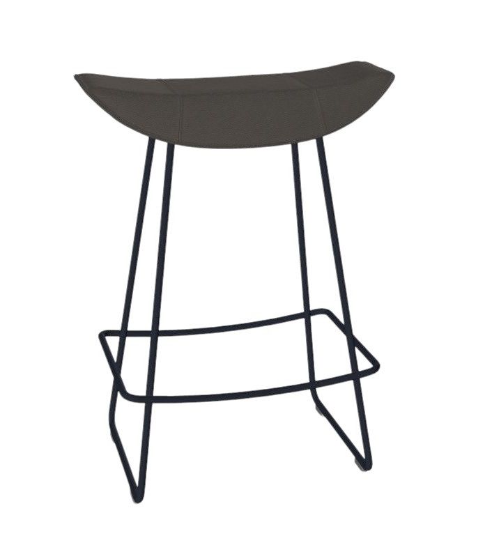 Kya Kitchen Stool Wire frame Leather Cairo sage Freifrau Manufaktur SINGLE PIECES