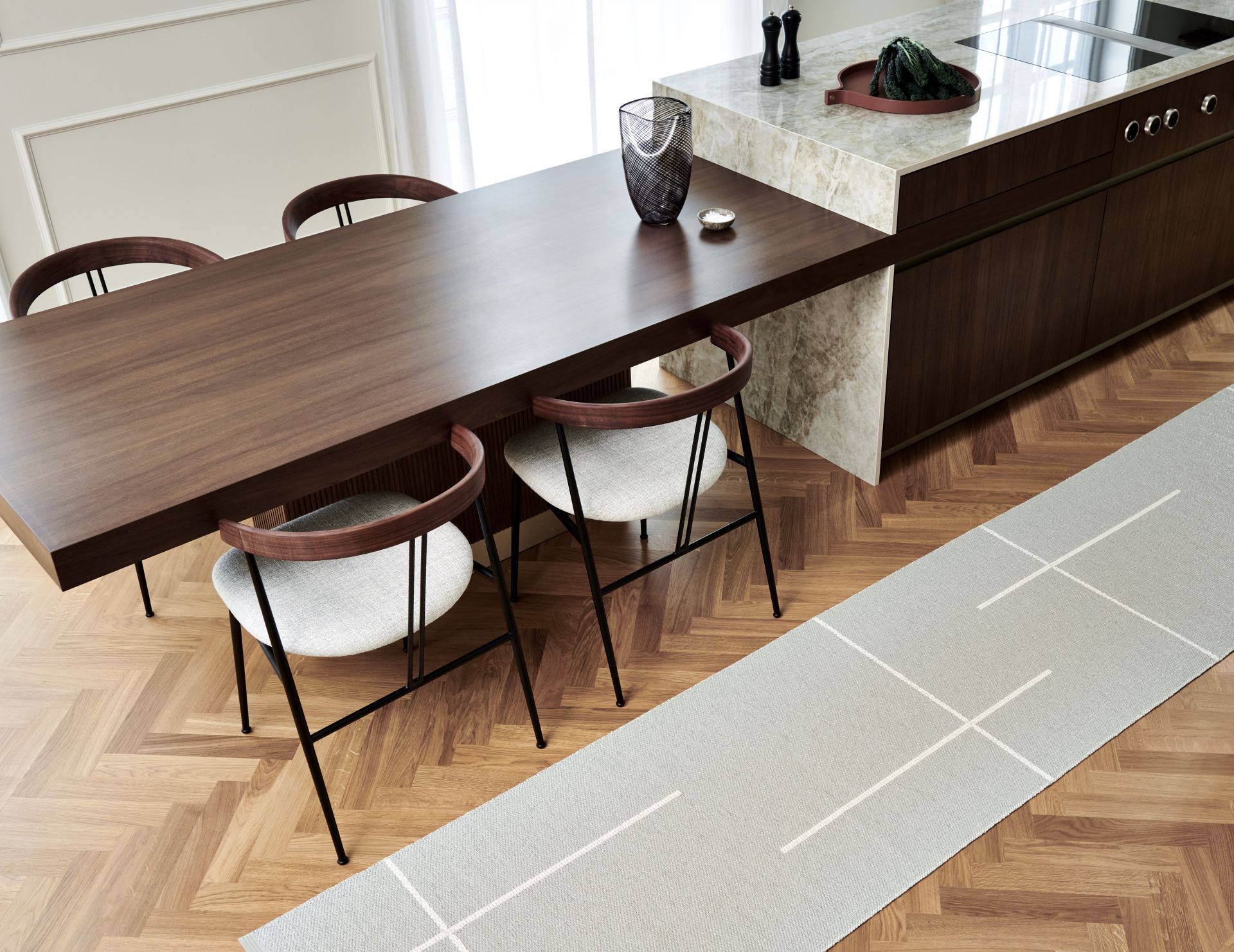 Fred Rug 70x180cm beige Pappelina