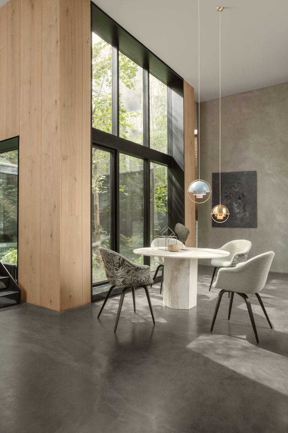 Multi-Lite pendant lamp Rose Dust / Brass Gubi