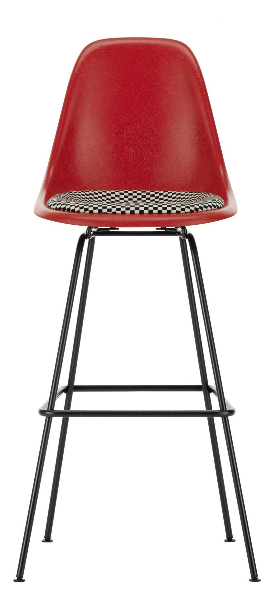 Eames Fibreglass Bar Stool High Bar stool with seat cushion Vitra 