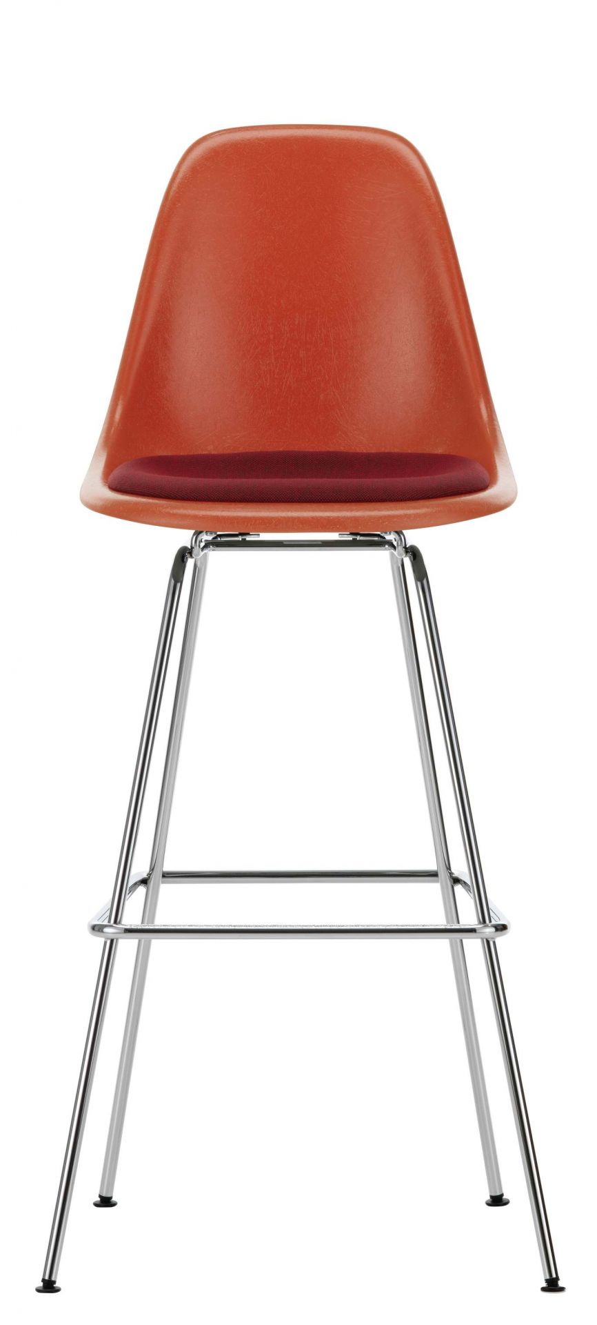 Eames Fibreglass Bar Stool High Bar stool with seat cushion Vitra 