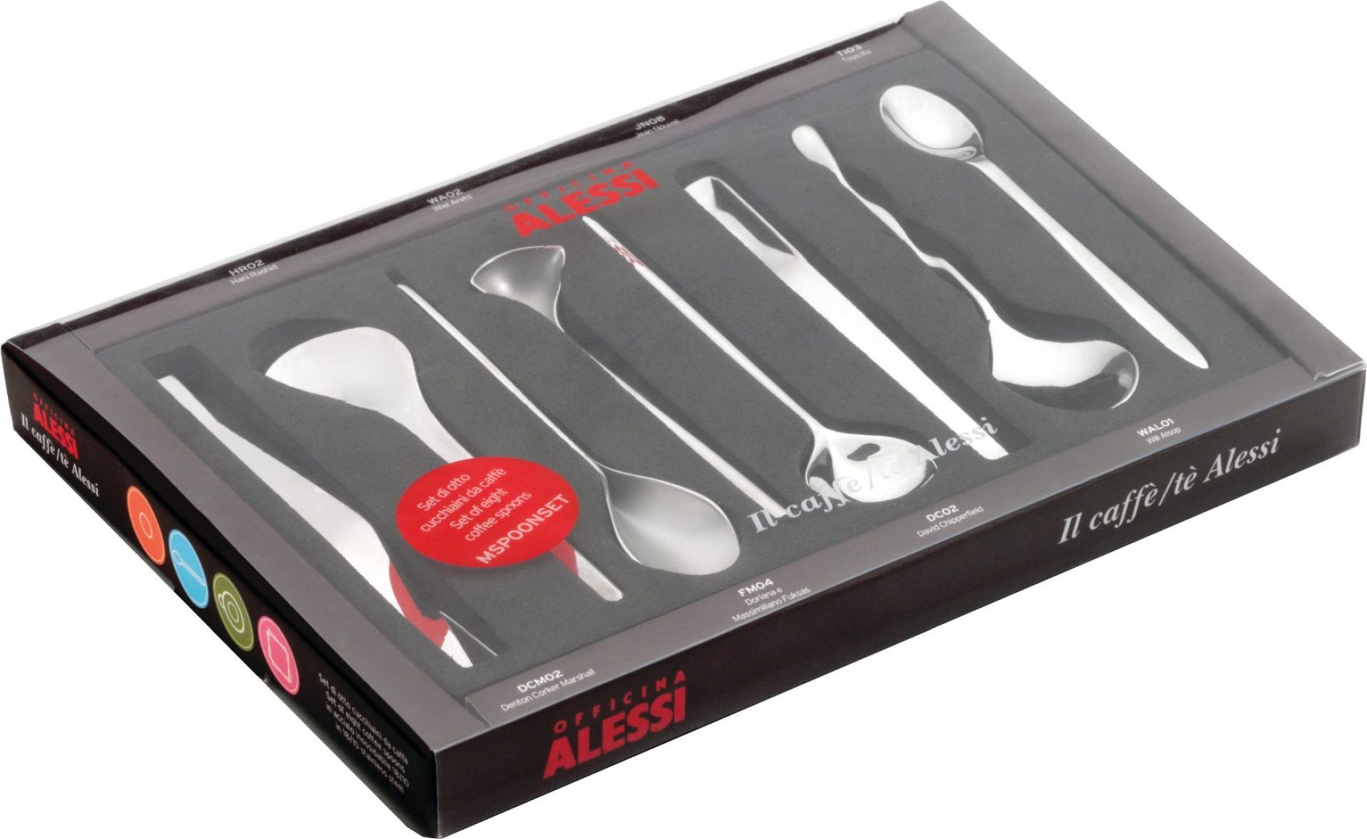  Il caffè/tè Alessi, Set of 8 Coffee Spoons MSPOONSET Alessi