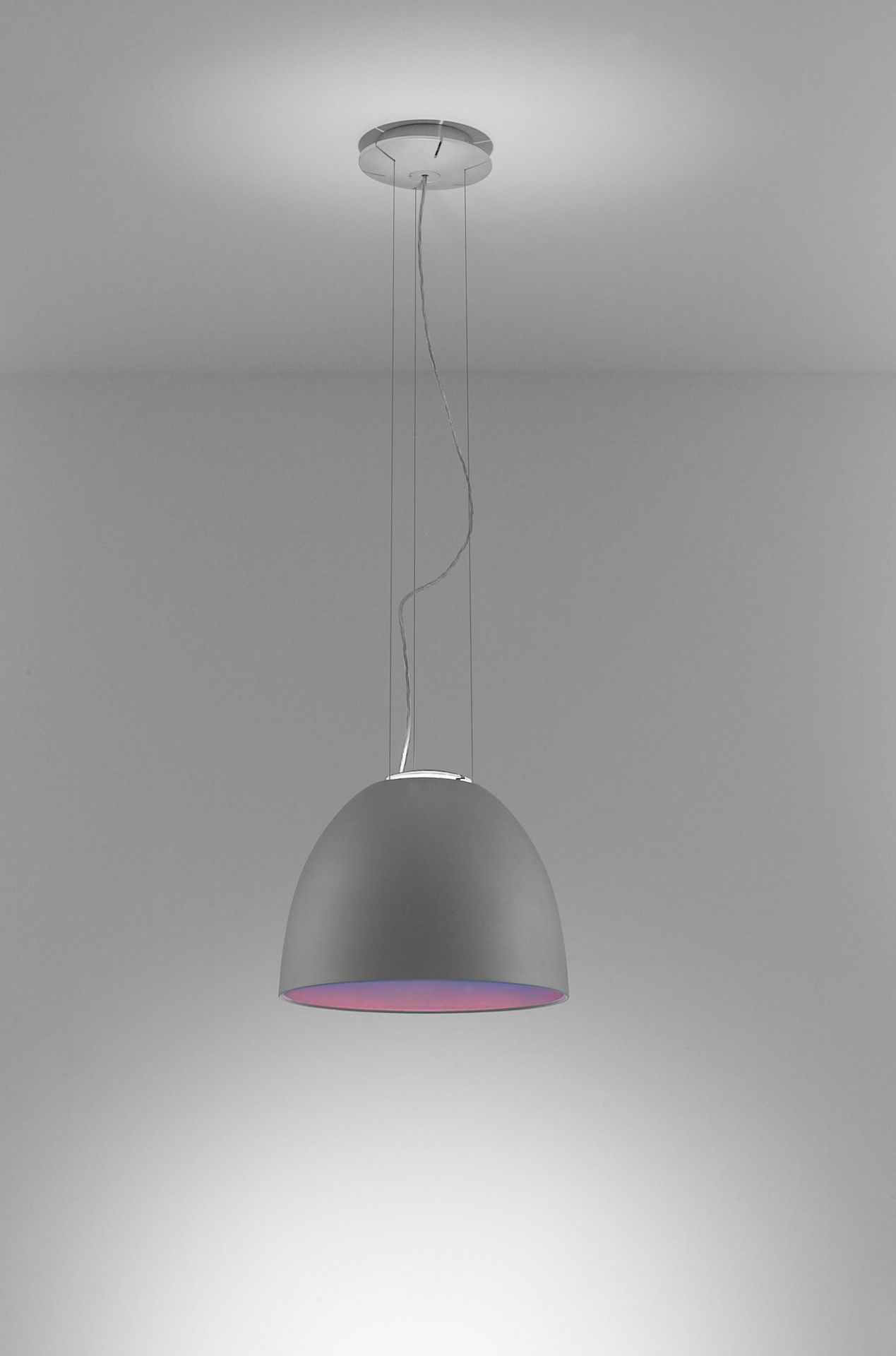 Nur Mini pendant light aluminum grey Artemide