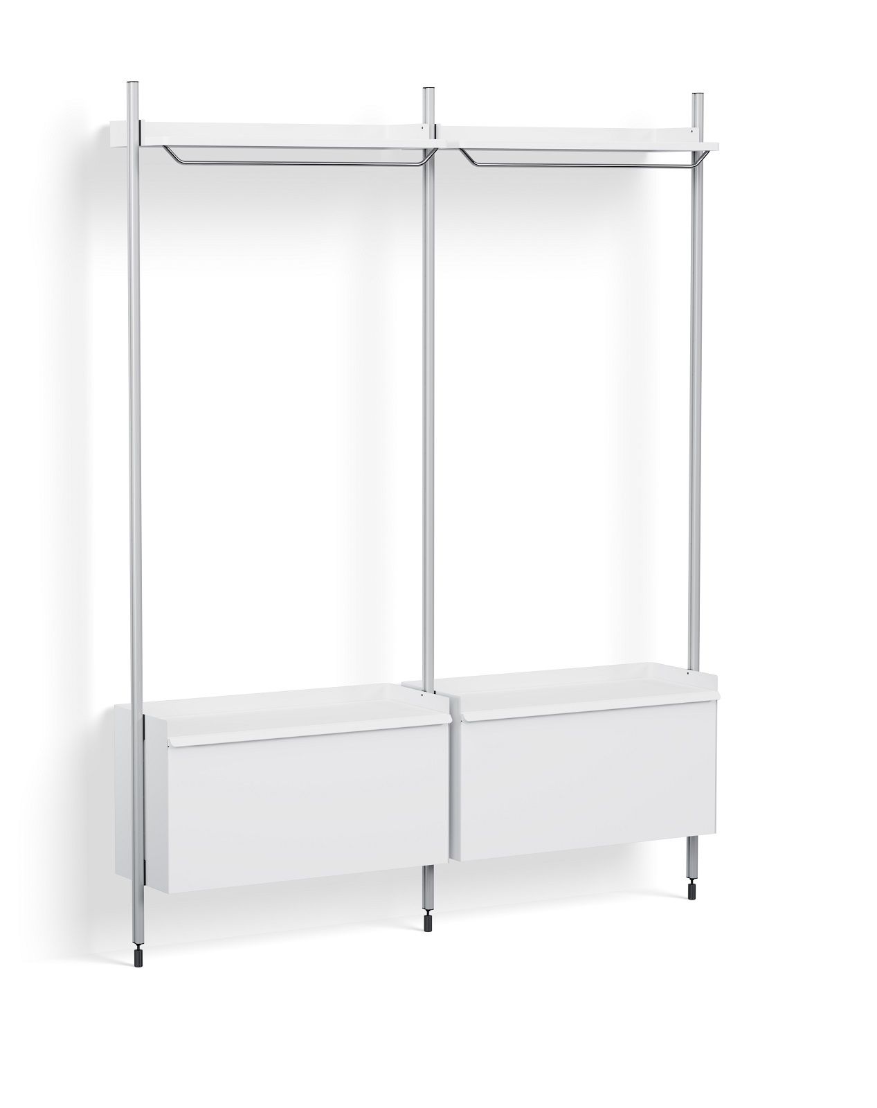 Pier System 1002 2 Column Shelf / Garderobe Hay White-Aluminium