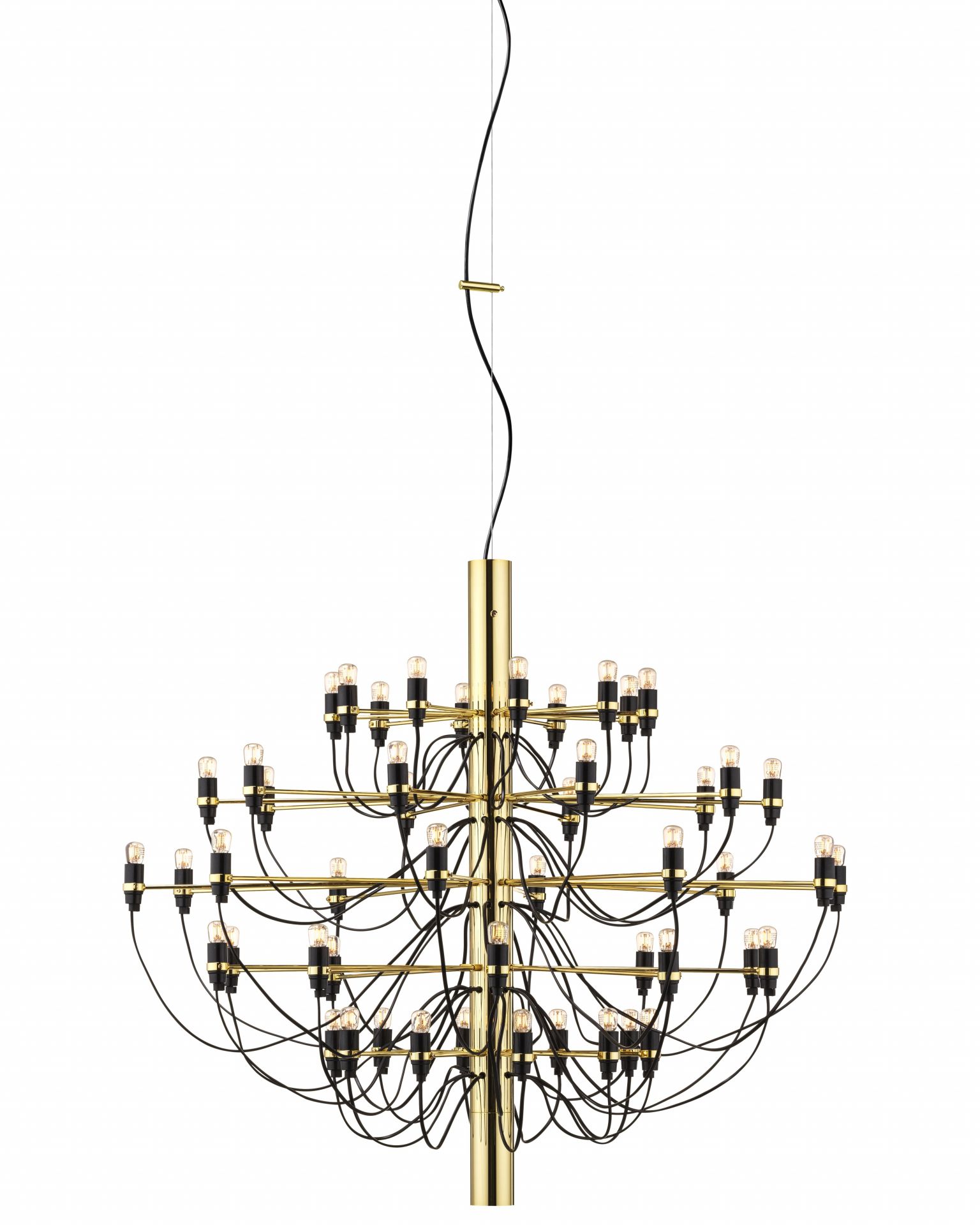 2097/50 Chandelier brass with clear bulbs Flos