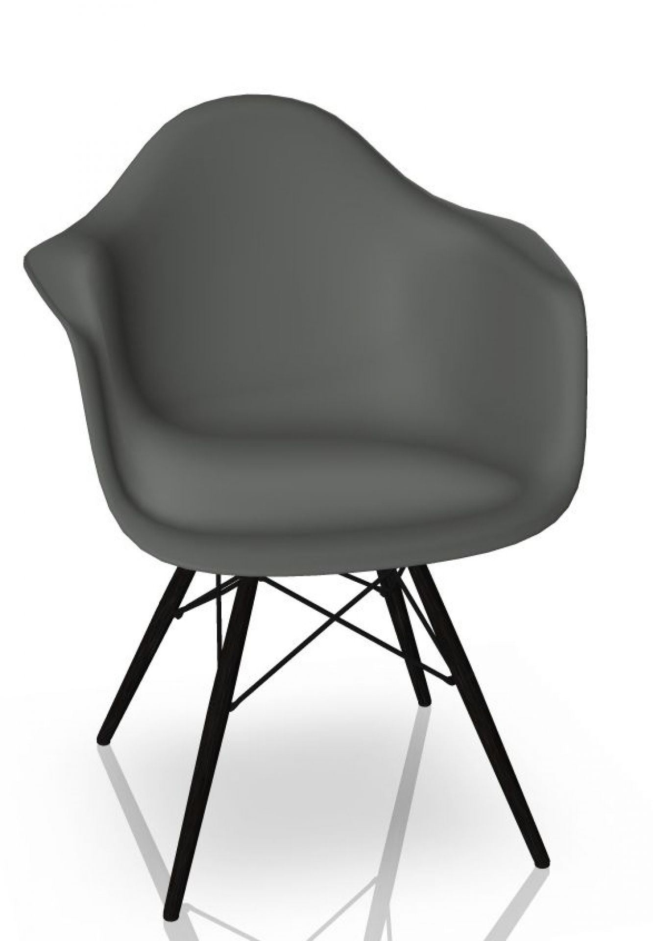 Eames Plastic Arm Chair DAW Chair Vitra Maple black - Granite grey