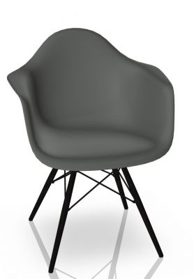 Eames Plastic Arm Chair DAW Chair Vitra Maple black - Granite grey