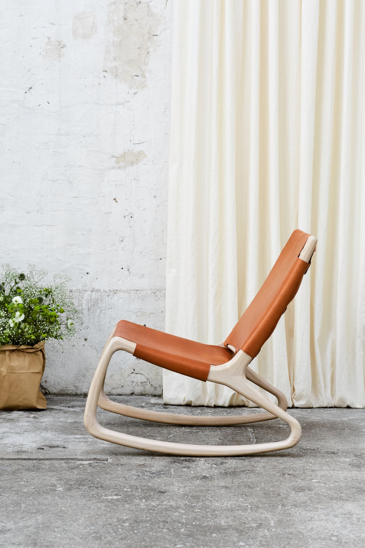 Rocker Rocking Chair Harness Leather Mater