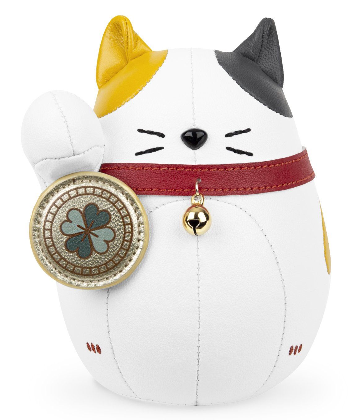 Paperweight cat Lucky Cat Fuu Clover White / Ochre yellow Züny 