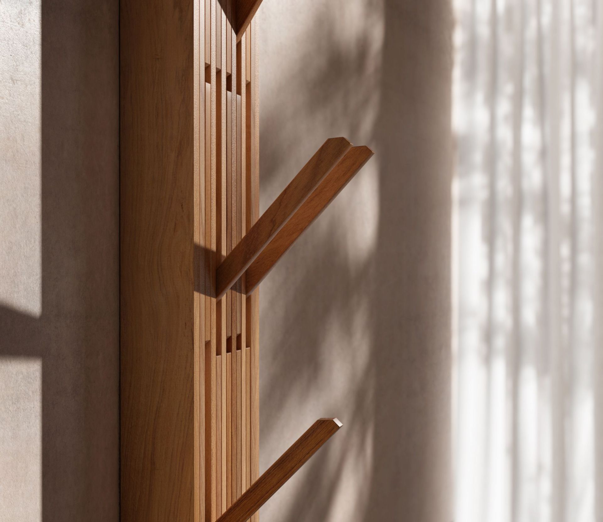 Piano wall coat rack large Oak Natural Oiled PER/USE