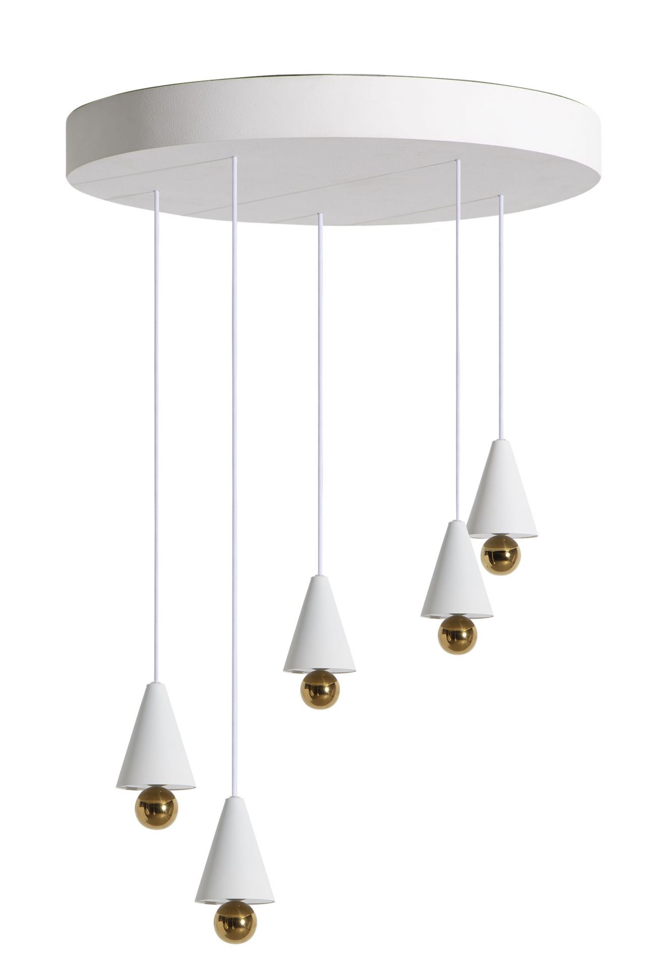 Cherry Pendant light Pendant Light Set of 5 Round Plate Petite Friture White