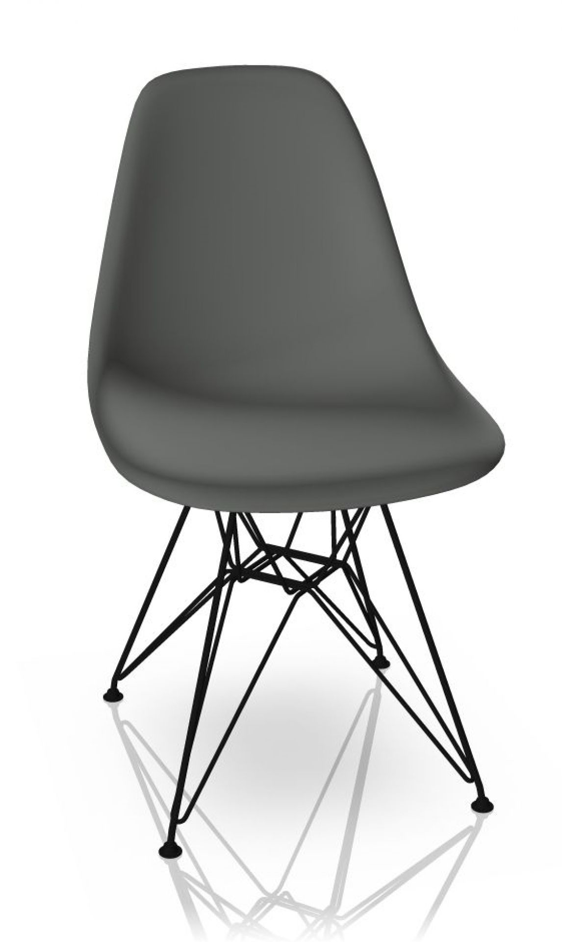 Eames Plastic Side Chair DSR Chair Vitra Black-Granite Grey