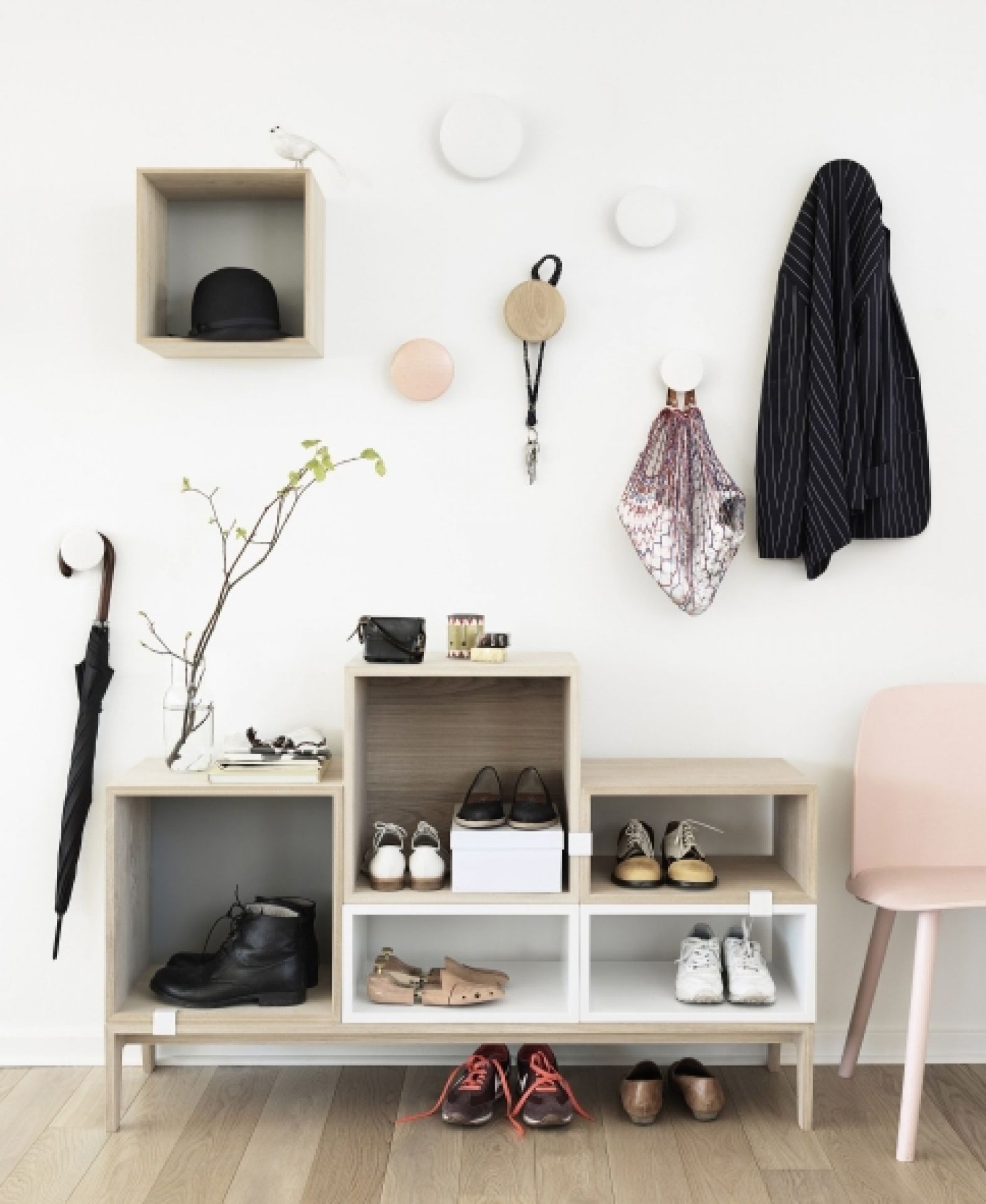  The Dots Large Wood WHITE Coat Hook Muuto SINGLE PIECE