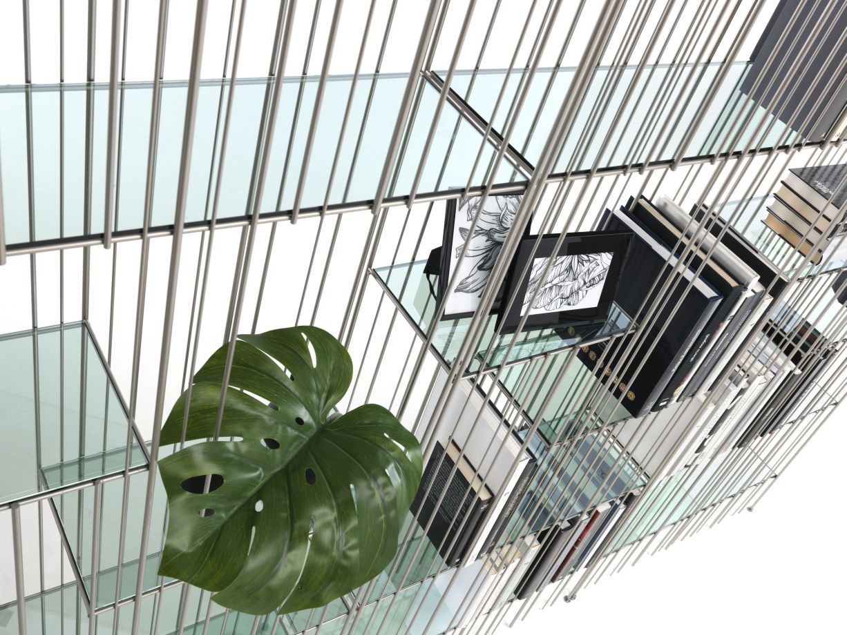 Metrica A shelf Titanium with 6 green shelves Mogg