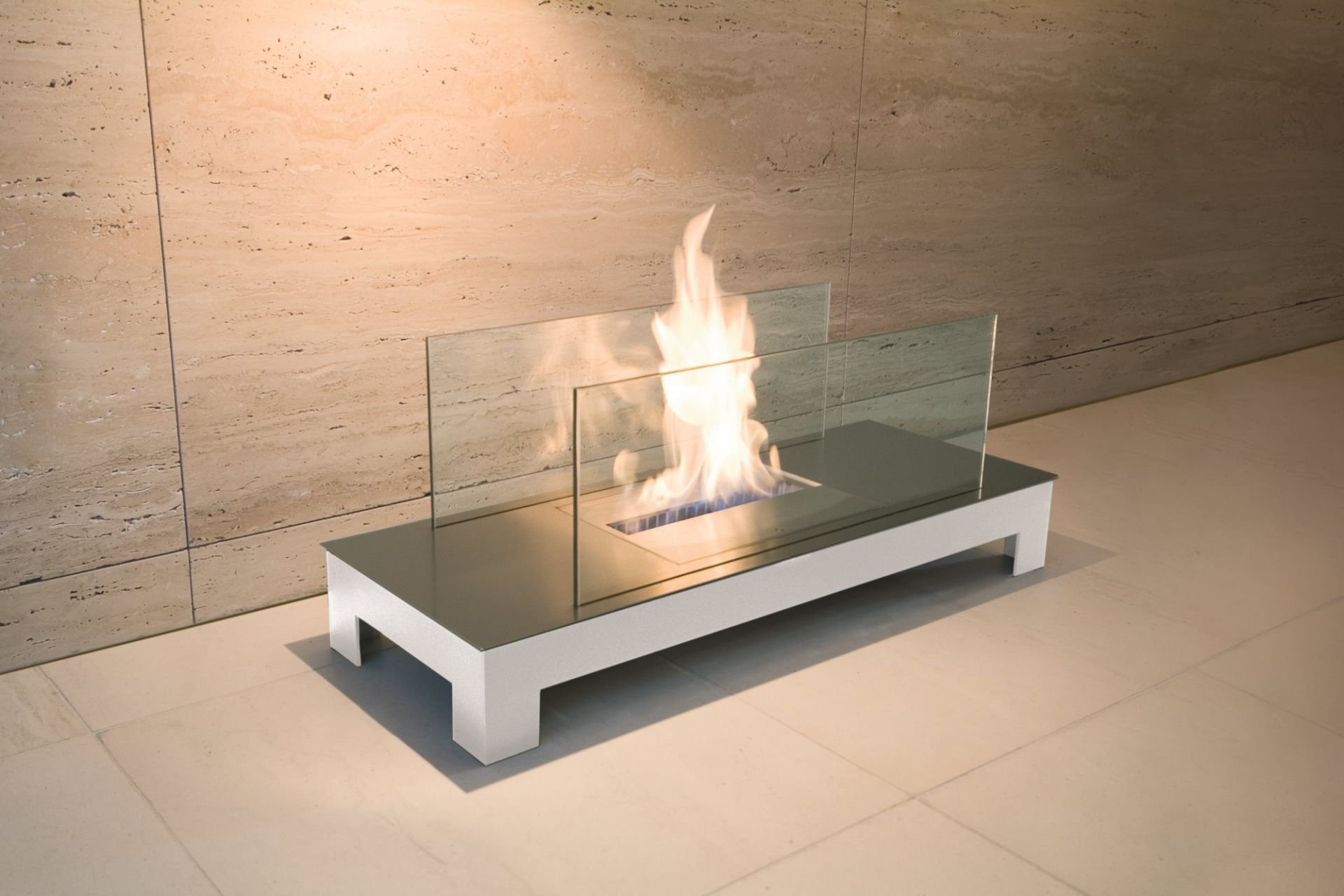 Floor Flame Ethanol Fireplace Radius