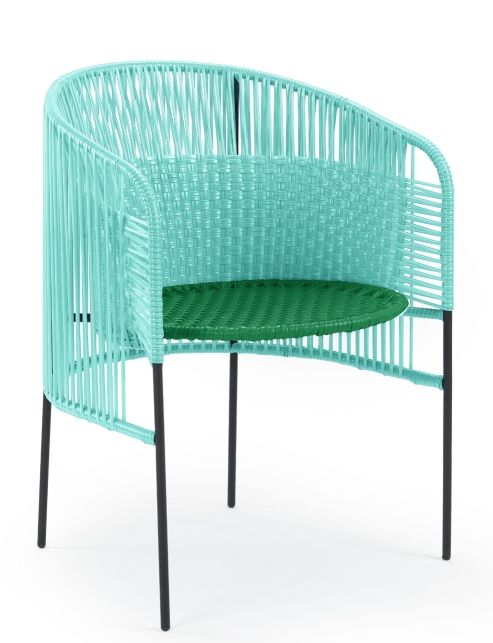 Caribe Dining Chair Outdoor ames Turquoise / Emerald green / Black