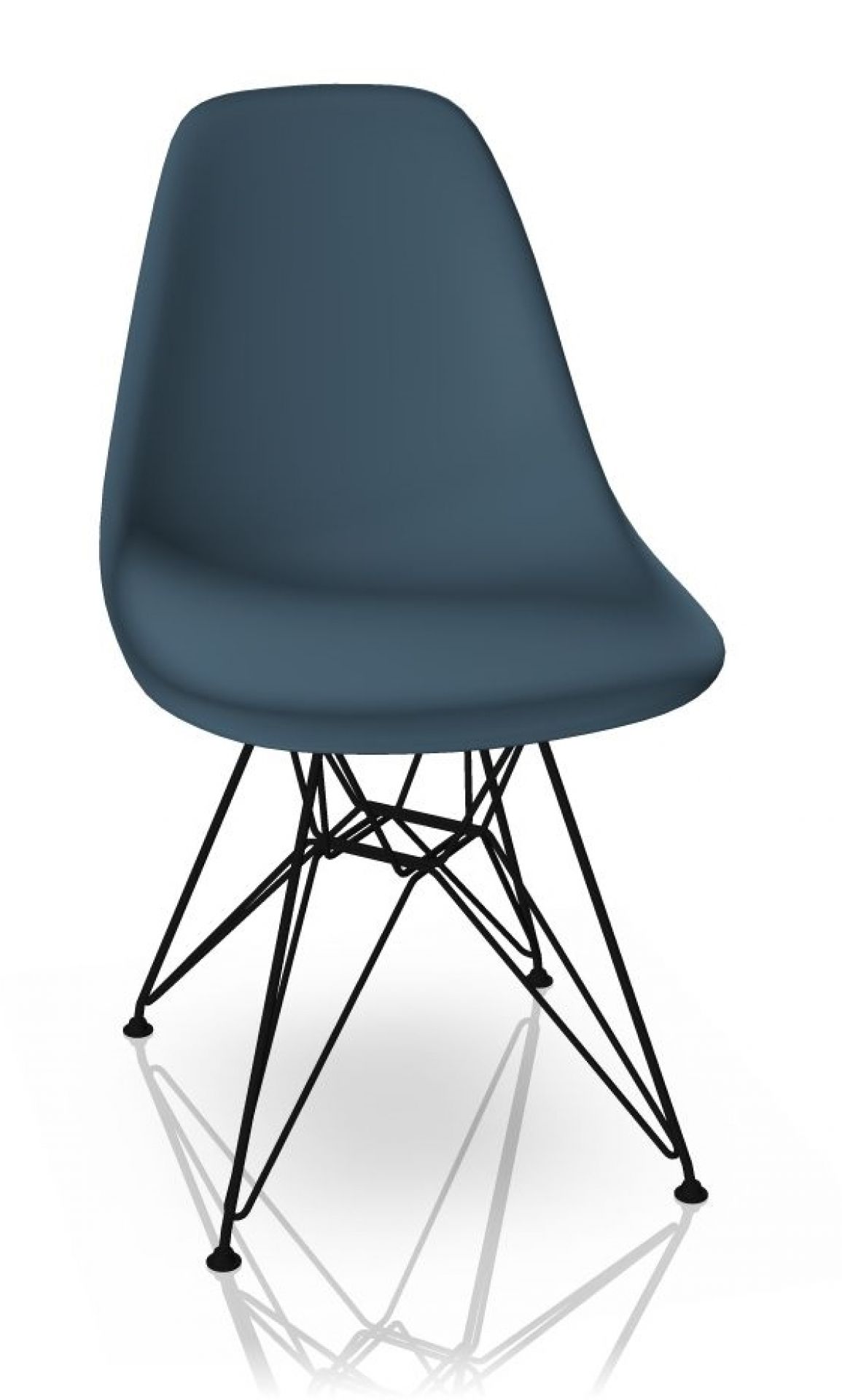 Eames Plastic Side Chair DSR Chair Vitra Black Sea Blue
