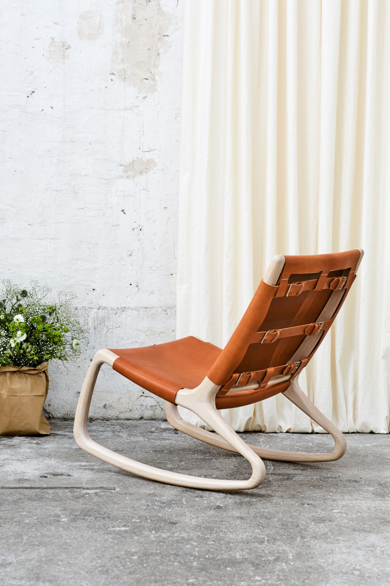 Rocker Rocking Chair Harness Leather Mater