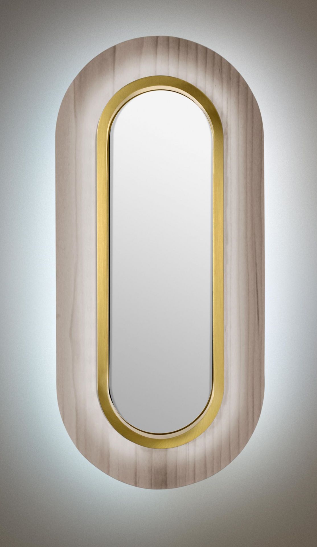 Lens LED Wall Lamp oval Metal Ring in Gold Grey LZF Lamps