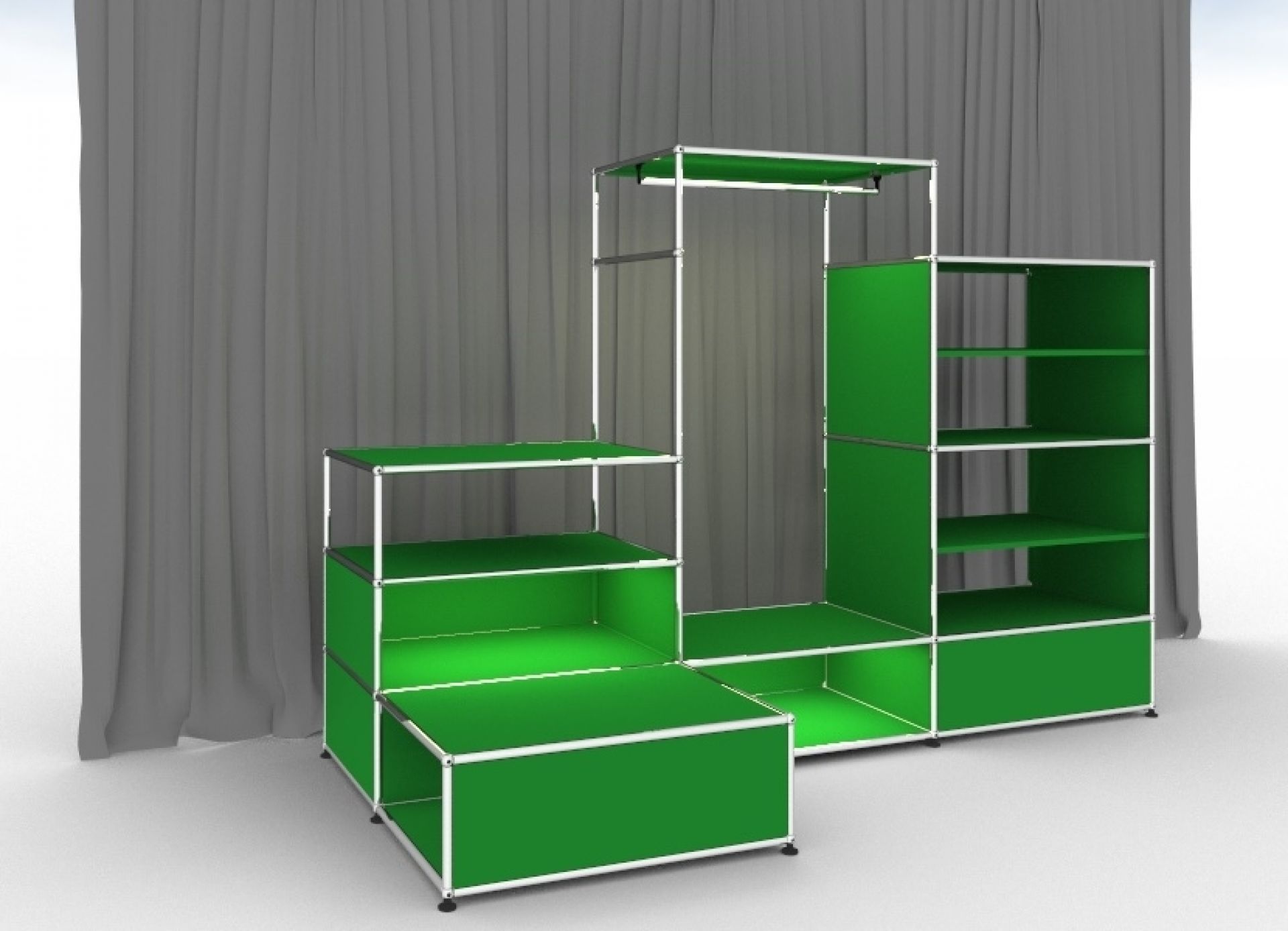 E Wardrobe illuminated green USM Haller