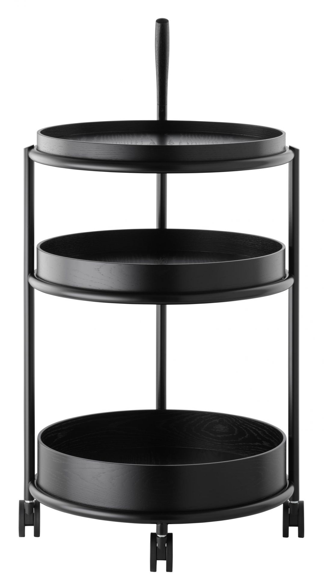 K6 Trolley Serving trolley Tecta oak black lacquered - steel tube black lacquered