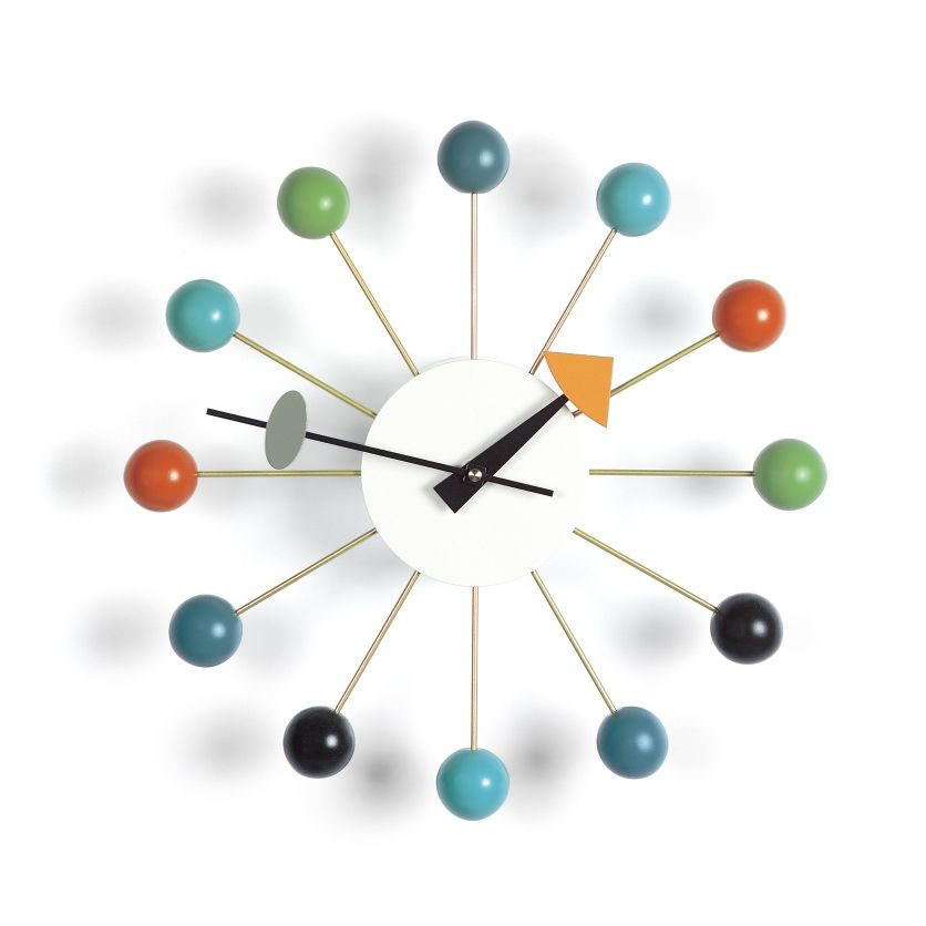 Ball Clock wall clock - multicoloured Vitra SINGLE PIECE