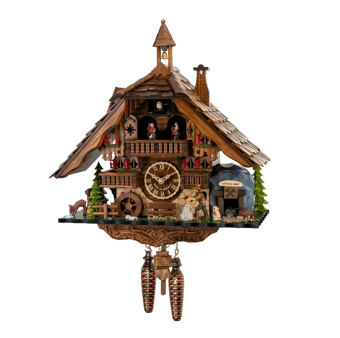 Quartz cuckoo clock with music and dancing couple Engstler SINGLE PIECE