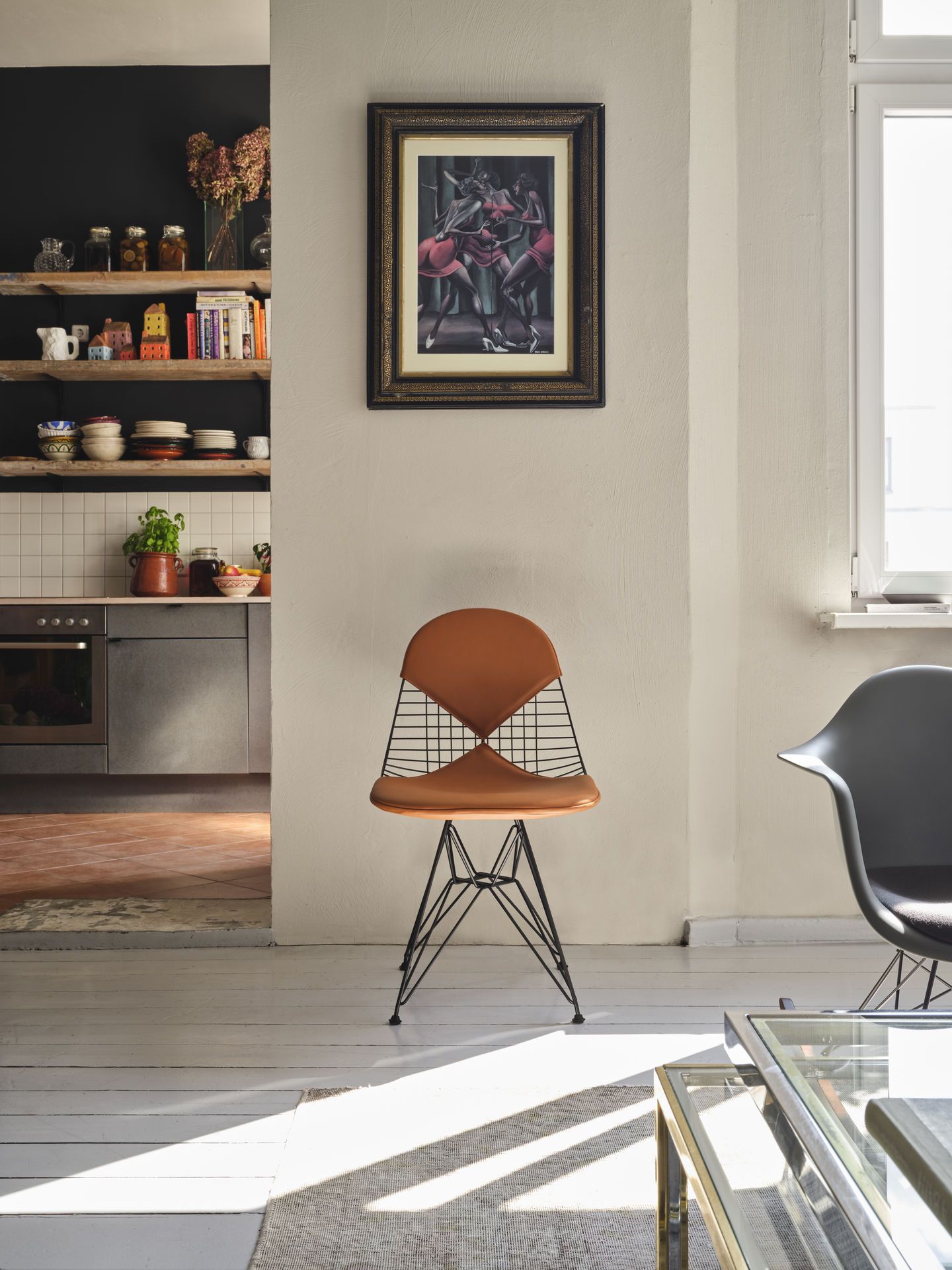 DKR-2 Wire Chair with seat and back cushion Vitra