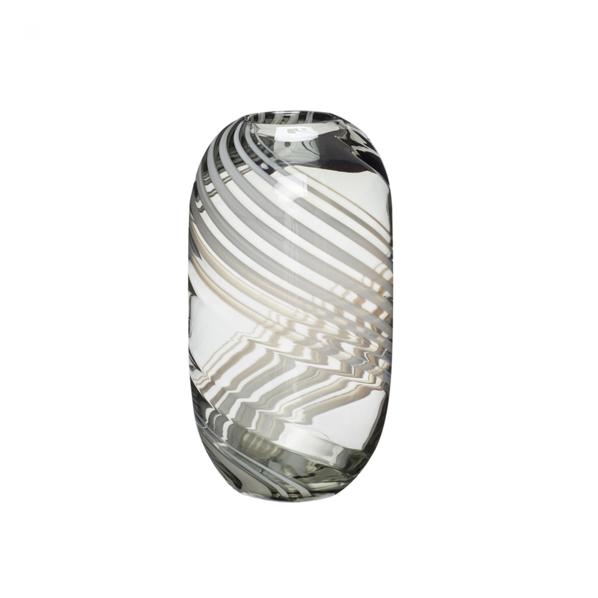 Vase Glass green/white Hübsch Interior SINGLE PIECES