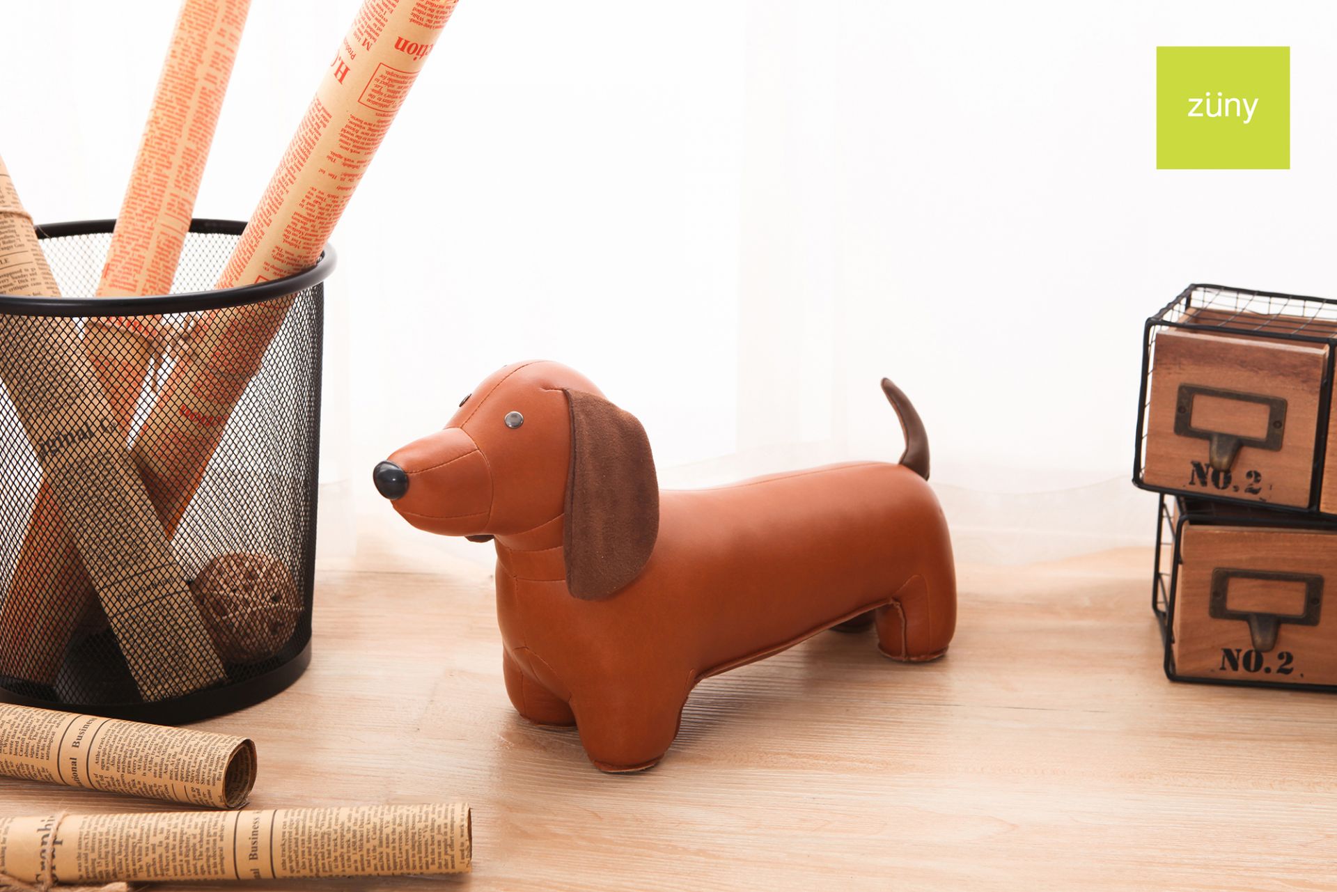 Bookend Classic Dachshund Tan/Brown Züny