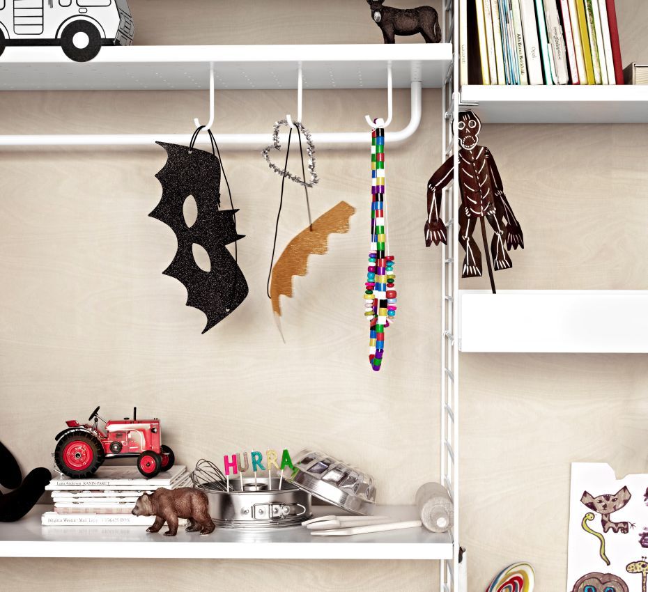 Single Part Rods for Metal Shelf W 58 cm String Furniture 