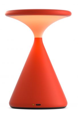 Salt Battery Lamp / Table Lamp Grey Blood orange