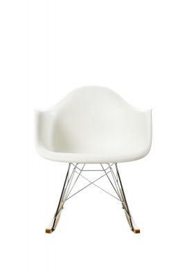 Eames Plastic Arm Chair RAR Rocking Chair Vitra Maple yellowish - Chrom - White