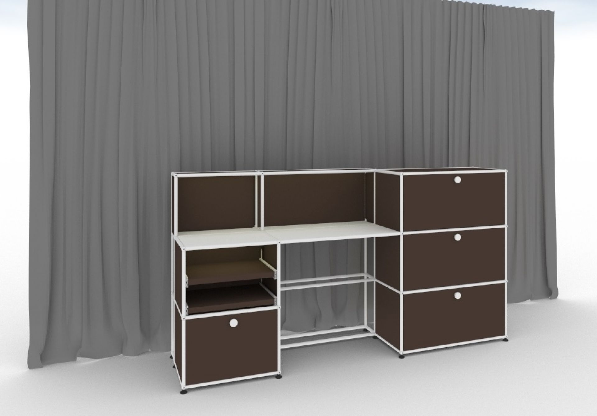 E worktable illuminated brown USM Haller