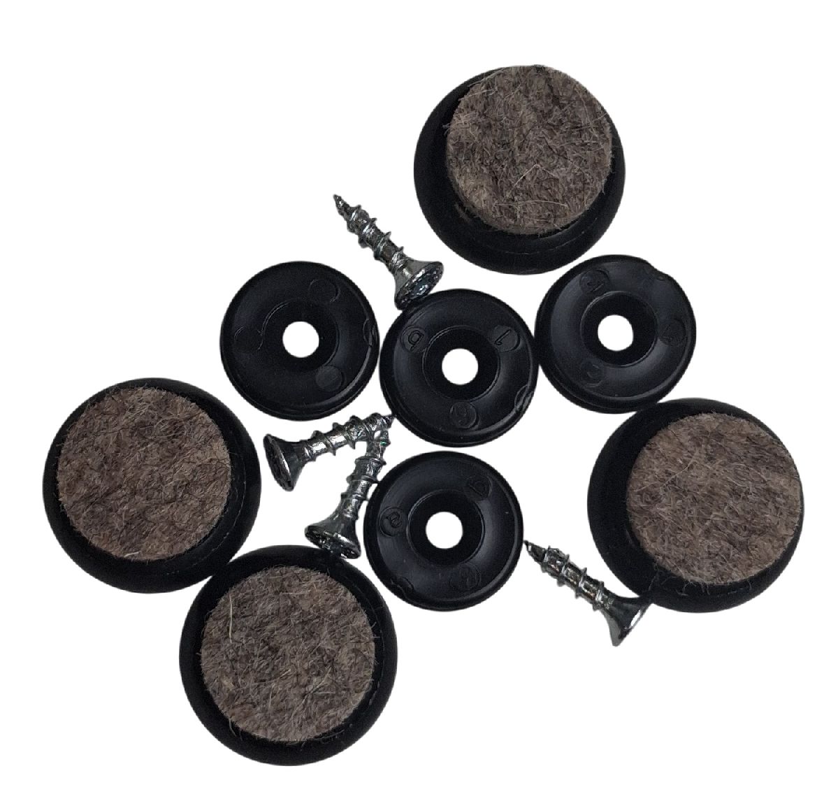 Black felt glides for Wishbone Chair CH24, set of 4 by Carl Hansen & Søn