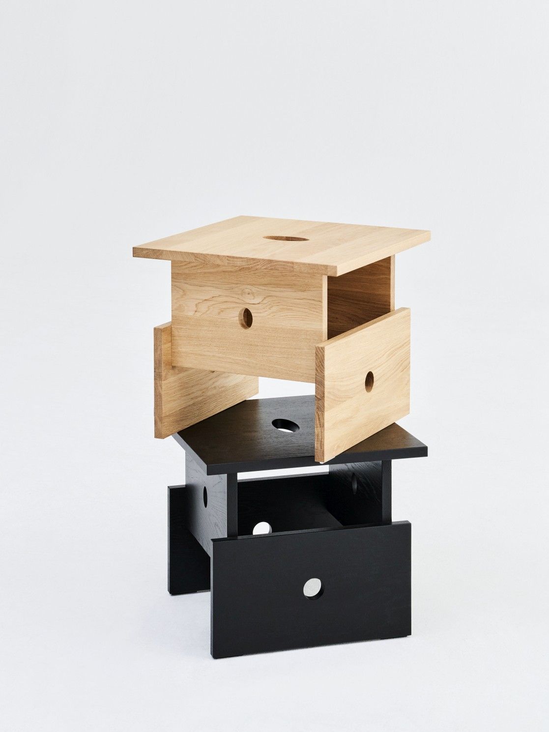 Wood Box Coffee Table Hay oak black water-based lacquer