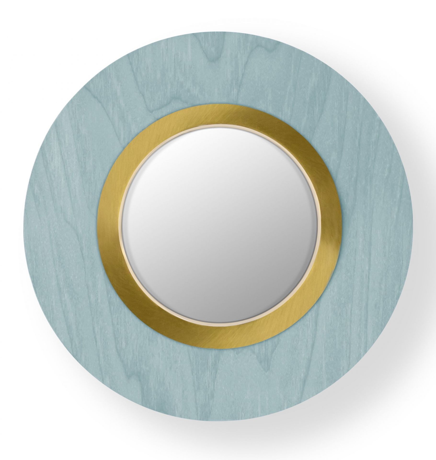 Lens LED Wall Light Round Metal Ring in Gold Sea Blue LZF Lamps